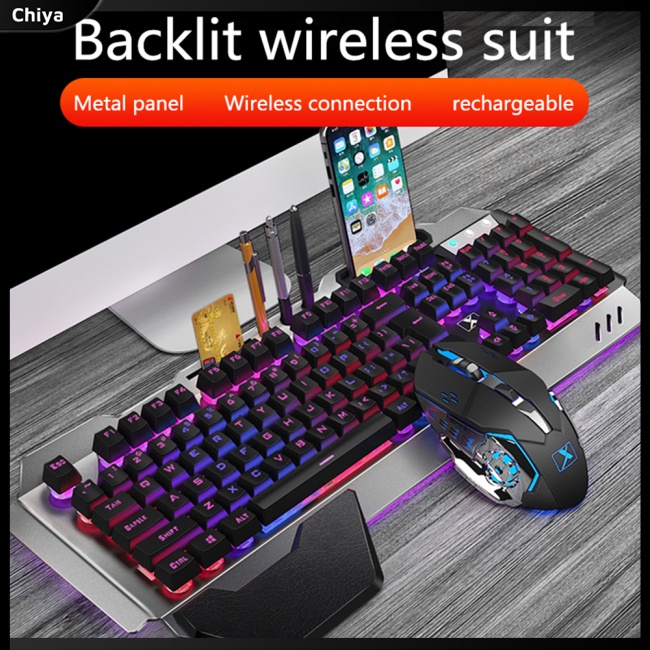 Bộ Bàn Phím Và Chuột Không Dây K680 Chống Nước Bằng Kim Loại Rgb Có Thể Sạc Lại