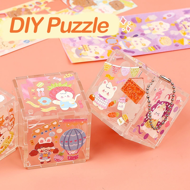 Sticker Dán Trang Trí Sổ Tay Bằng Acrylic Hình Dễ Thương DIY