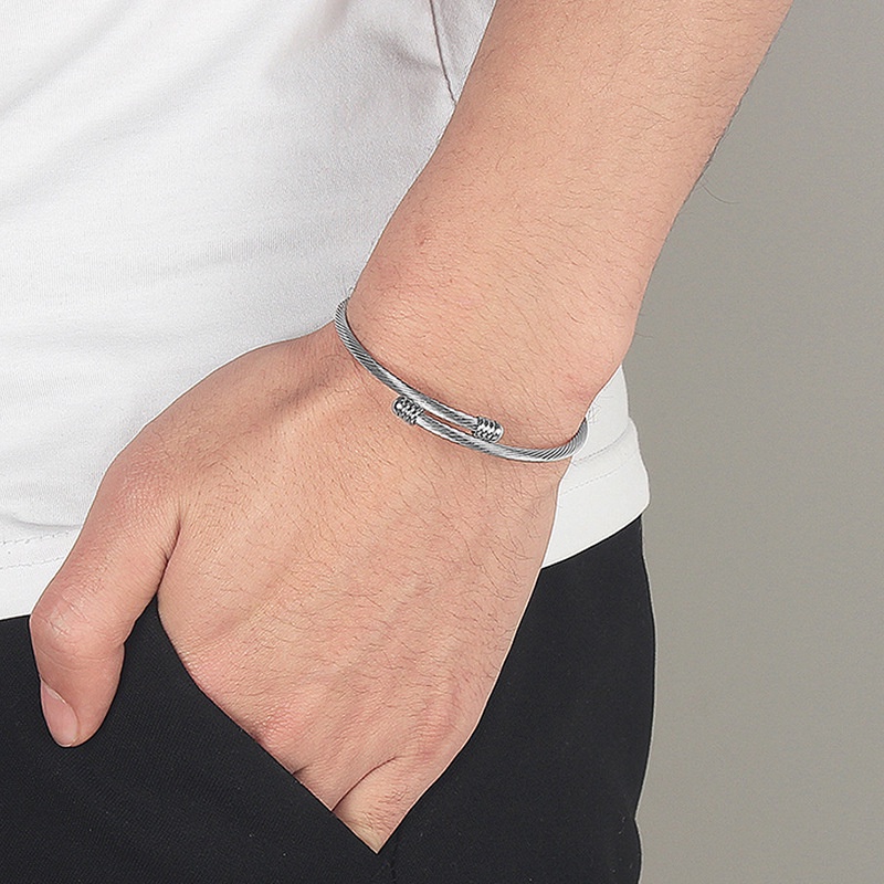 Vòng Tay Mặt Thép Titan Đơn Giản Thời Trang Phong Cách Hàn Quốc Cho Cặp Đôi