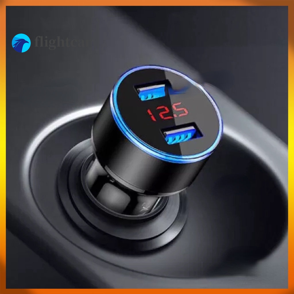 Tẩu Sạc Nhanh 2 Cổng USB 3.1A Màn Hình LCD 12-24V K-121 Chuyên Dụng Cho Xe Hơi