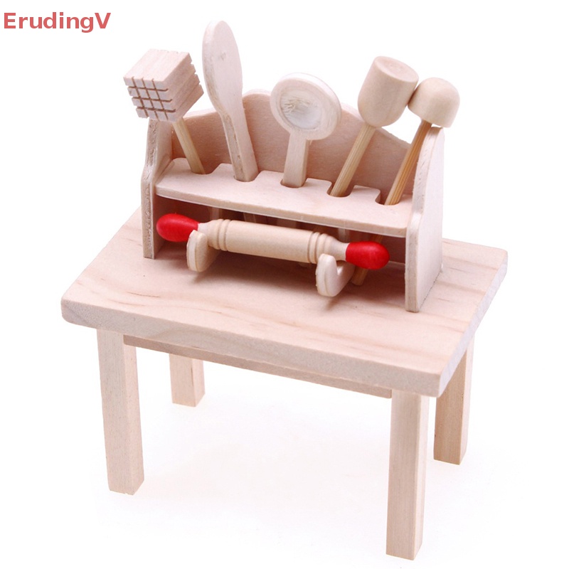 [ErudingV] 1 Bộ Phụ Kiện Nhà Búp Bê Gồm Thìa Và Giá Đựng Đồ Dùng Nhà Bếp Trang Trí Nhà Búp Bê [Mới]