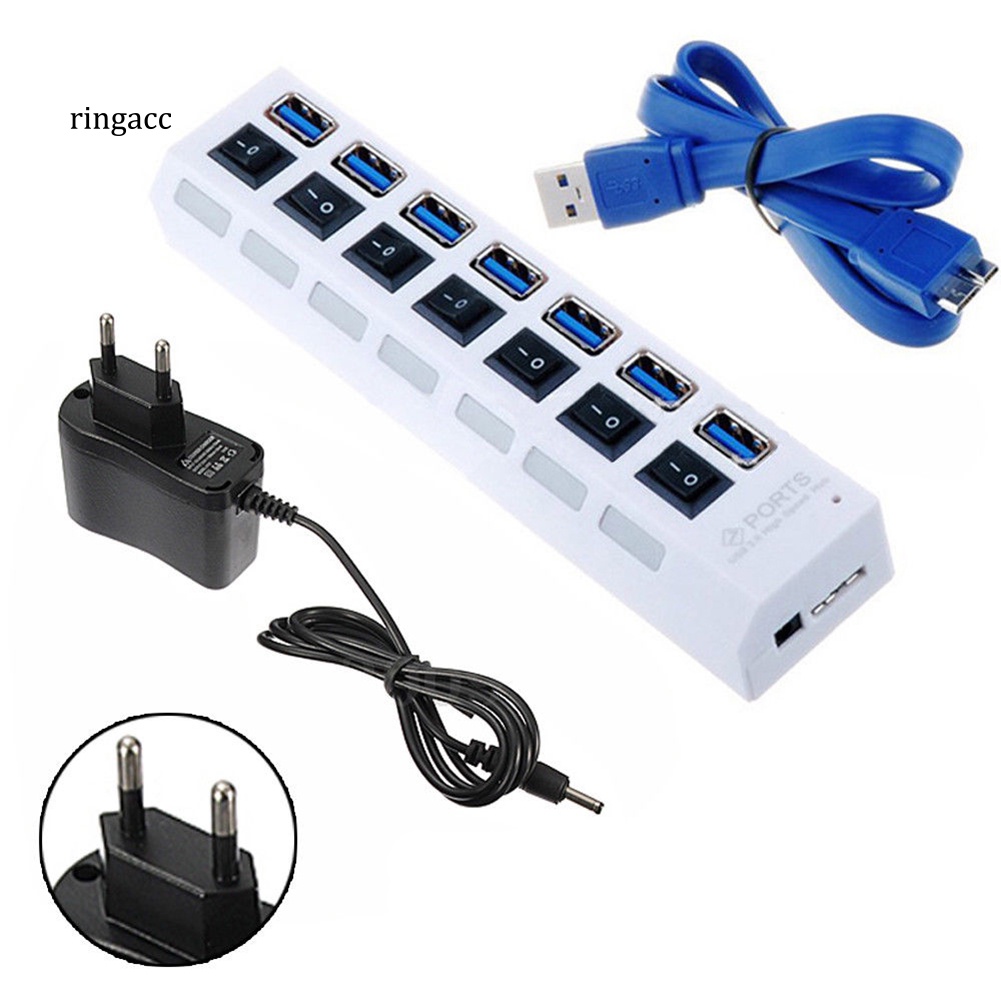 Bộ Chia 7 Cổng USB 3.0 Kèm Công Tắc Đóng / Mở