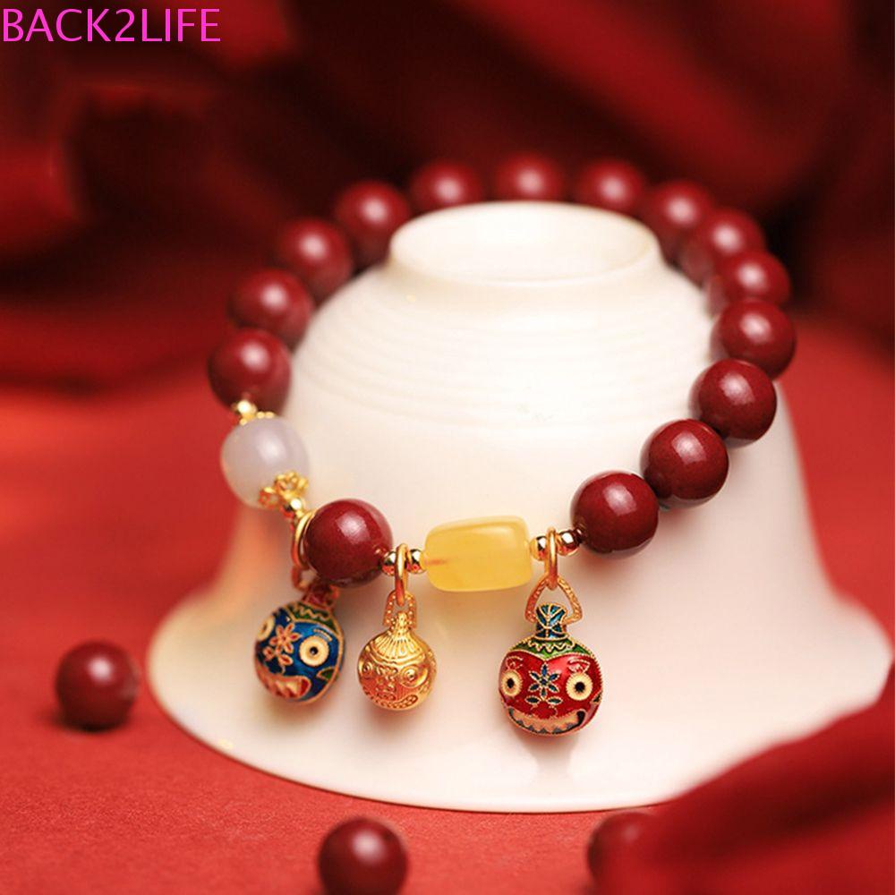 Vòng Tay Ngọc Lục Bảo Nhân Tạo BACK2LIFE Có Thể Điều|Vòng Tay Phong Cách Trung Hoa Cổ Điển Cho Nữ