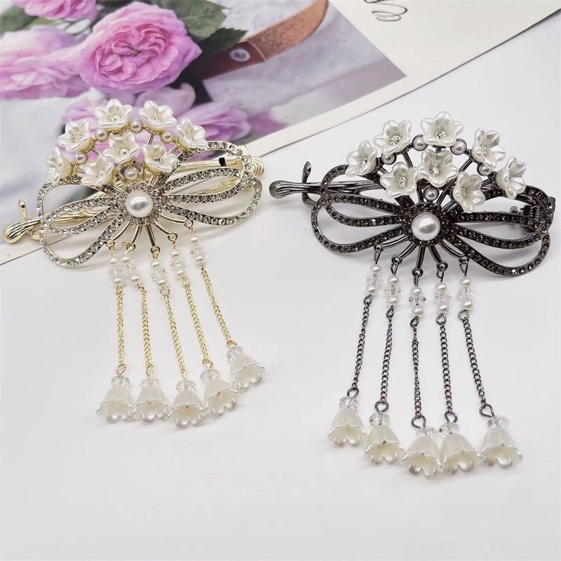 Haimeikang Kẹp Tóc Đính Đá Và Ngọc Trai Thời Trang Mới Cho Nữ