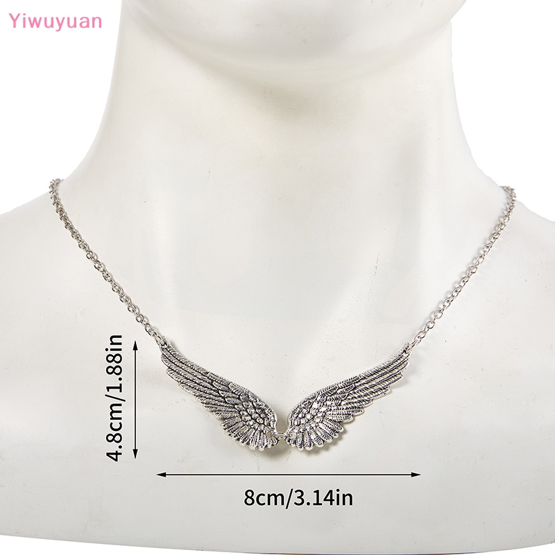 < Yiwuyuan > Vòng Cổ Dây Xích Mặt Lông Vũ Và Cánh Thiên Thần Bằng Hợp Kim Trang Sức Thời Trang Nữ Mới