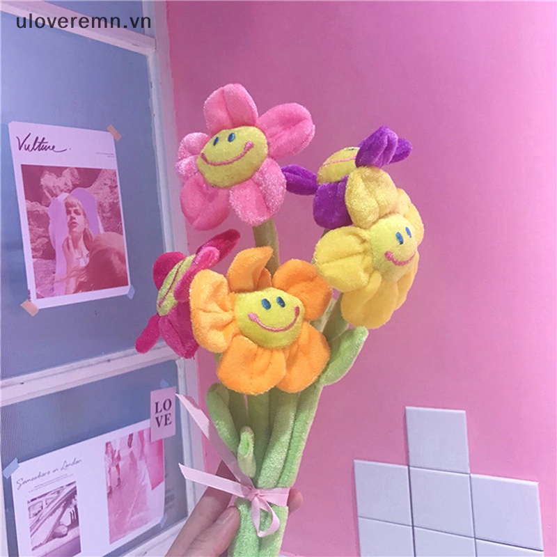Uloveremn Đồ Chơi Khóa Rèm Cửa Nhồi Bông Hình Hoa Hướng Dương Mặt Cười Thân Cong Có Thể Uốn Cong Trang Trí Nhà Cửa