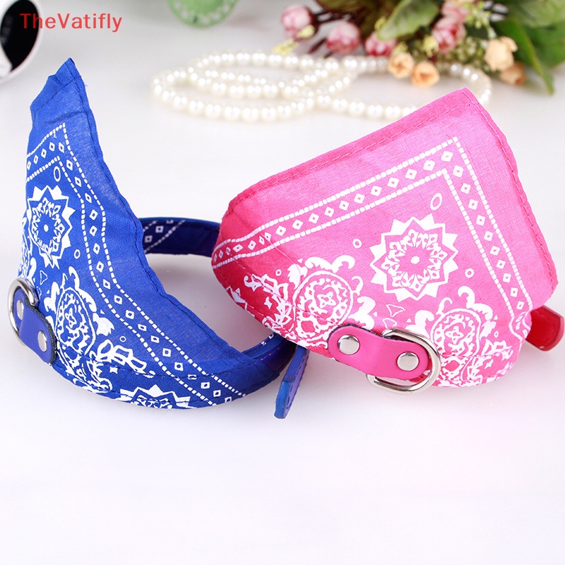 [Thevalifly] Khăn Quàng Cổ Tam Giác In Họa Tiết Dễ Thương Có Thể Điều Chỉnh Cho Thú Cưng