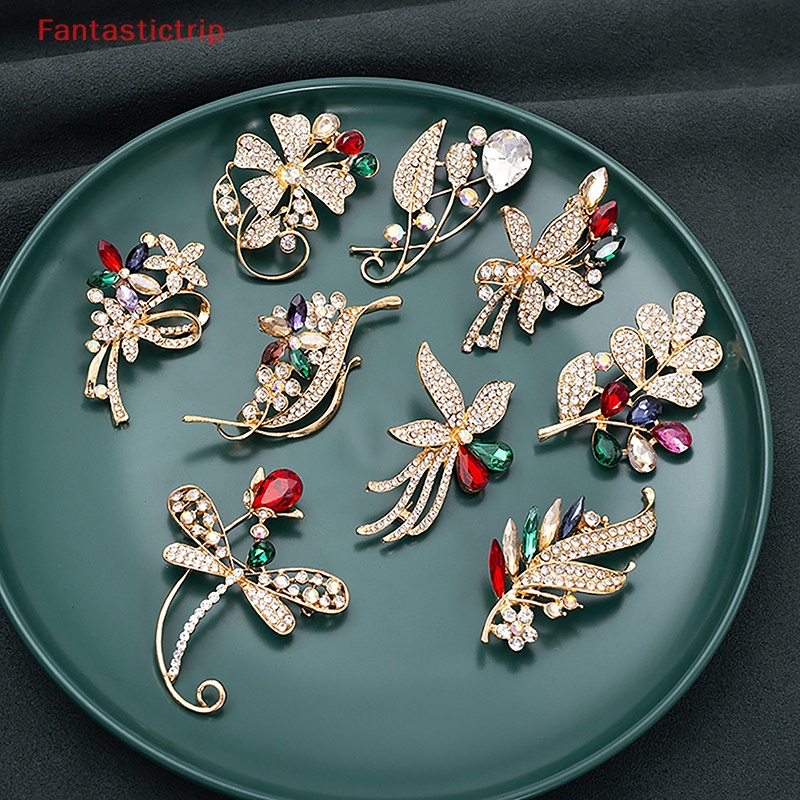 Ghim Cài Áo Hình Hoa Đính Đá Nhiều Màu Sắc Phong Cách Vintage Thời Trang Cho Nữ Mới