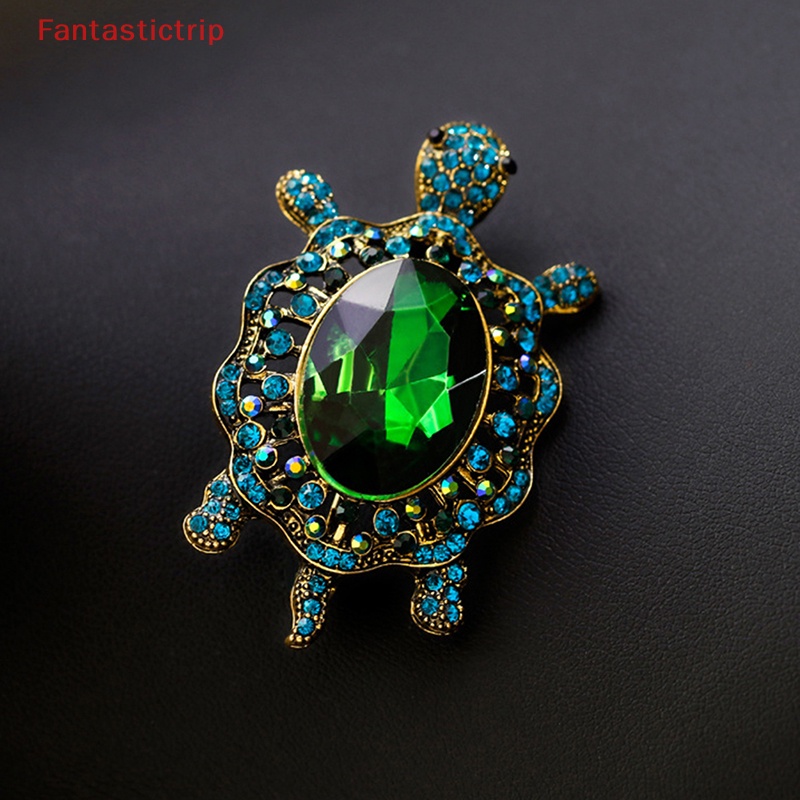 Ghim Cài Áo Hình Rùa Biển Đính Đá Nhân Tạo Thời Trang Cho Nữ