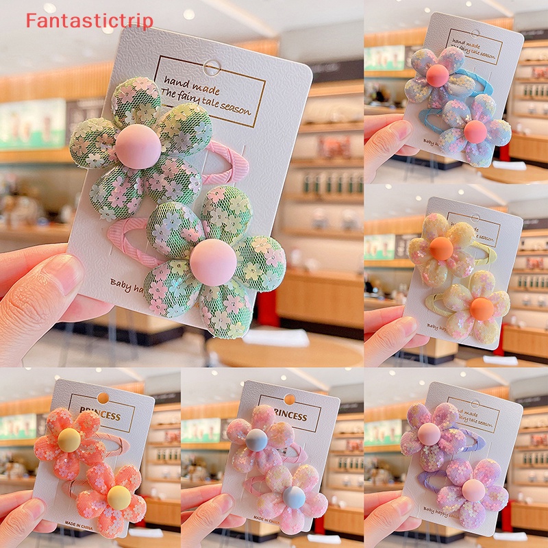 Set 2 Kẹp Tóc Hoa Vải Dễ Thương Cho Bé Gái