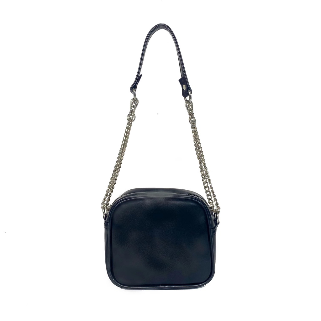 Túi Đeo Chéo Hình Vuông Cỡ Nhỏ Phối Dây Đeo Sợi Xích Thời Trang Hàn Quốc Mới