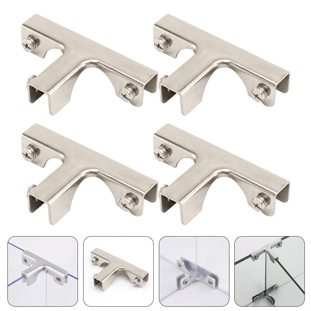 Set 4 Kẹp Kính Bằng Thép Không Gỉ 9X5.1CM