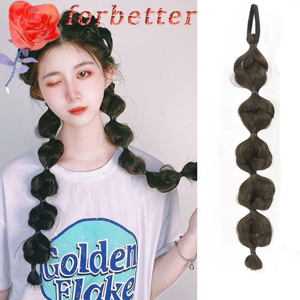 Tóc Giả Thắt Bím Đuôi Ngựa Bằng Sợi Tổng Hợp Co Giãn Tự Nhiên Dễ Thương Dành Cho Nữ DIY