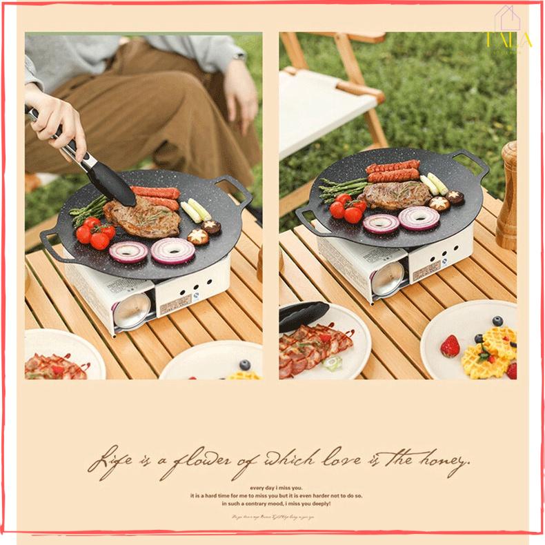 Chảo Nướng Chống Dính Hàn Quốc Không Cần Dầu - Chảo Nướng BBQ, Chiên, Xào Đa Năng Bằng Hợp Kim Cao Cấp Size To 34Cm
