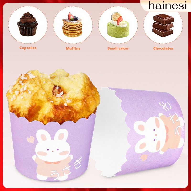 Set 100 Cốc Giấy Làm Bánh Cupcake / Cupcake Hình Thỏ / Trái Tim