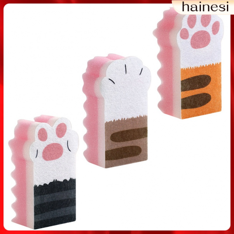 Set 3 Miếng Bọt Biển Hình Dấu Chân Mèo Dùng Để Lau Chùi Vỉ Nướng