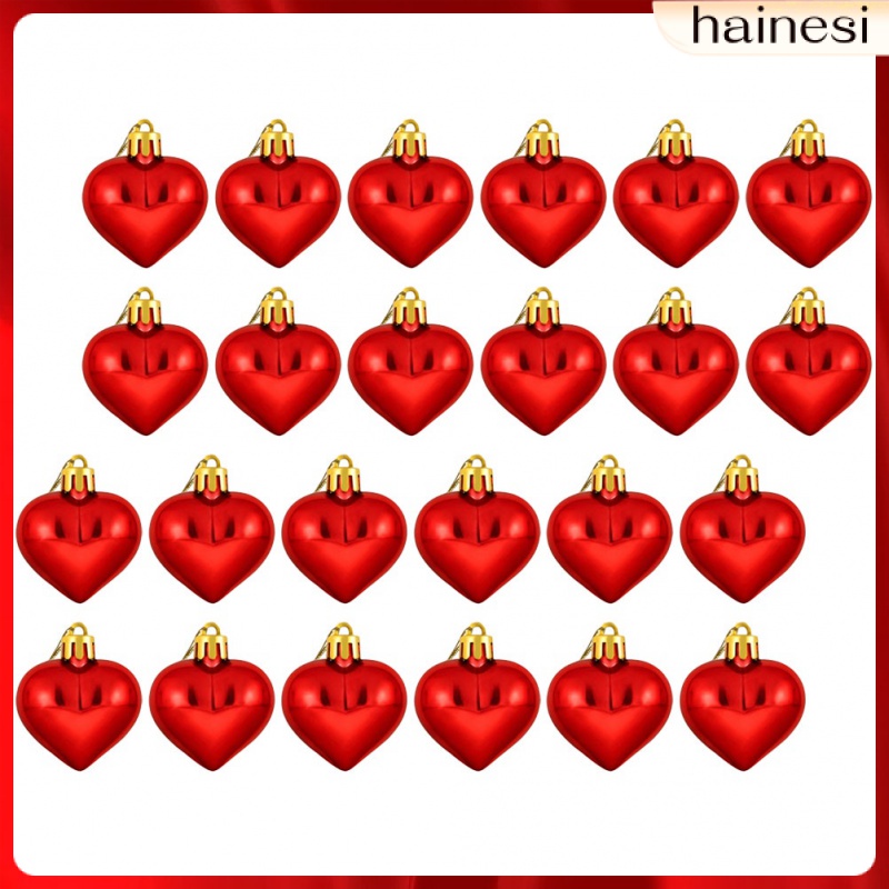Bộ 24 Trái Tim Bằng Acrylic Trang Trí Giáng Sinh