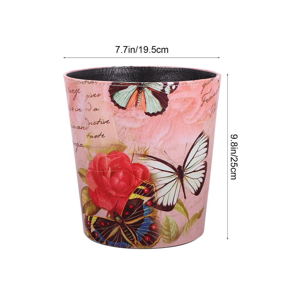 Thùng Đựng Rác Bằng Nhựa Cỡ Lớn Có Nắp Da 25X19.5CM Tiện Dụng Cho Gia Đình / Văn Phòng