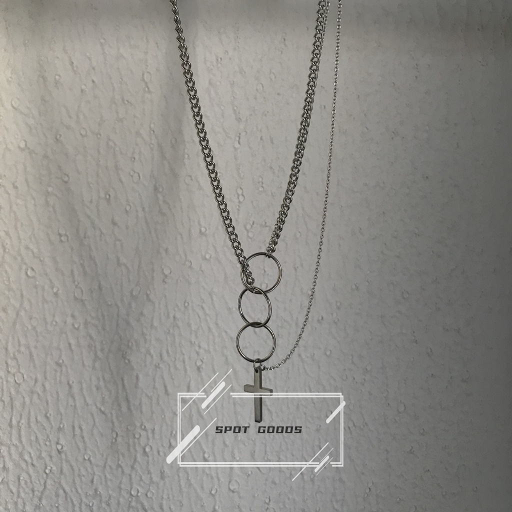 Vòng cổ Nhiều Lớp Mặt Thánh Giá Phong Cách hip hop