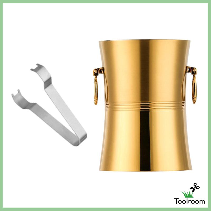 Xô Đựng Đá Bằng Kim Loại Cách Nhiệt Có Nắp Cho Tiệc BBQ