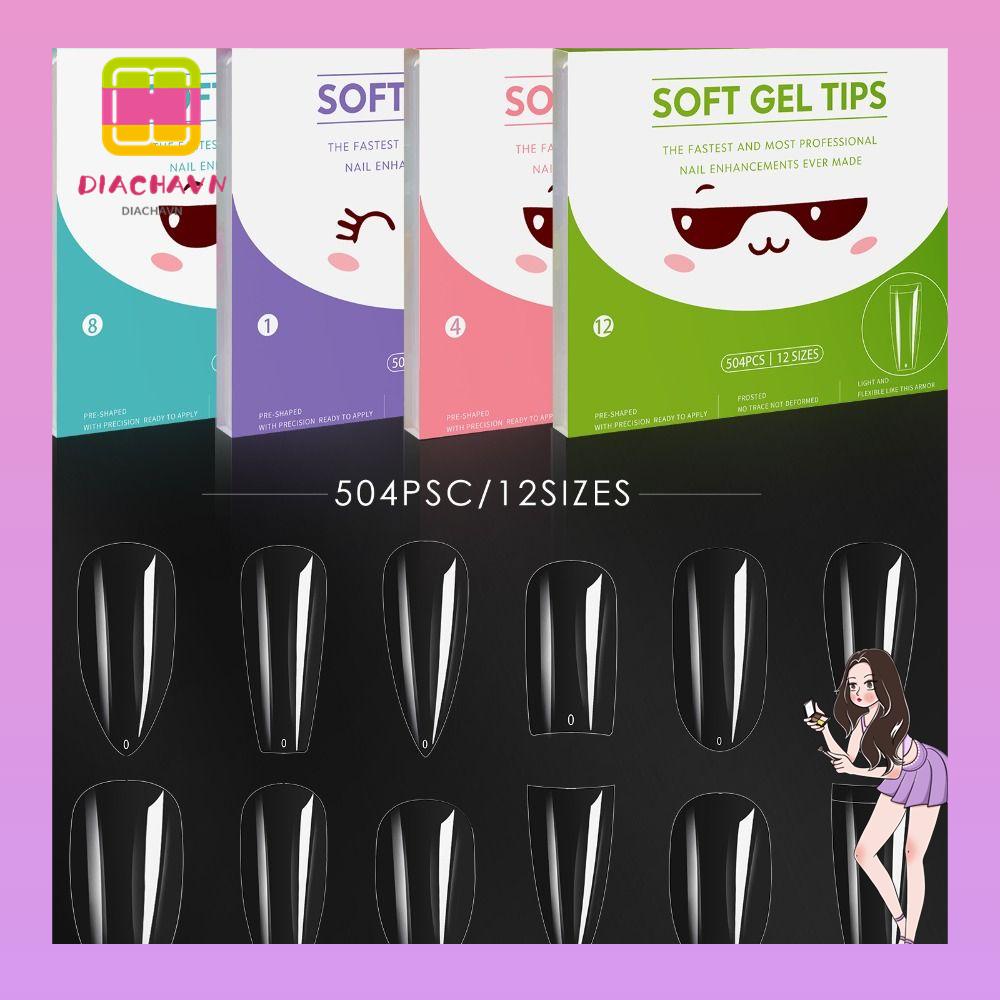 Set 504 Móng Tay Giả Trong Suốt Bảo Vệ Toàn Diện