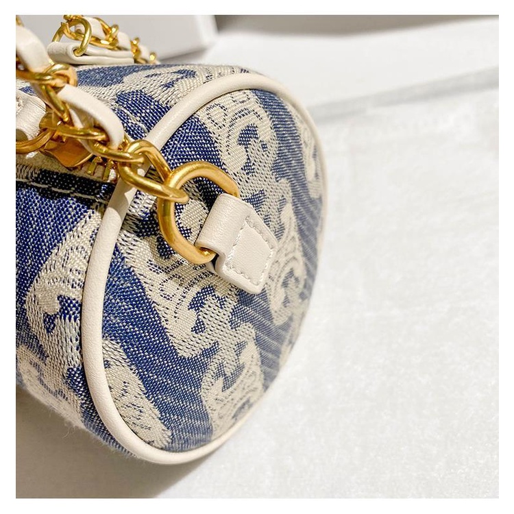 Túi Đeo Chéo Da Thật Dáng Tròn Nhỏ Phối Dây Xích Thời Trang 2023 Cho Bạn Gái