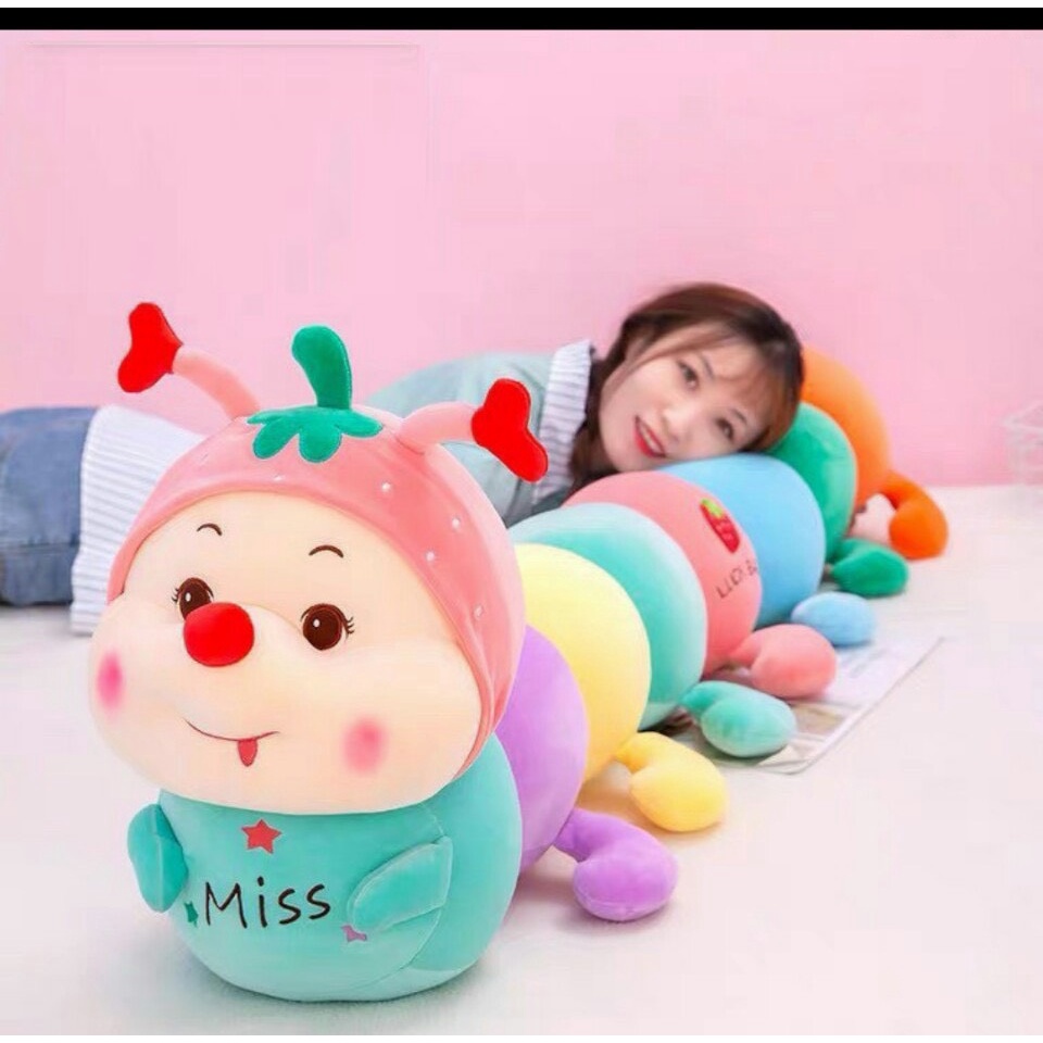 THÚ BÔNG GỐI ÔM SÂU BƯỚM 7 MÀU - CAO CẤP - CỰC DỄ THƯƠNG