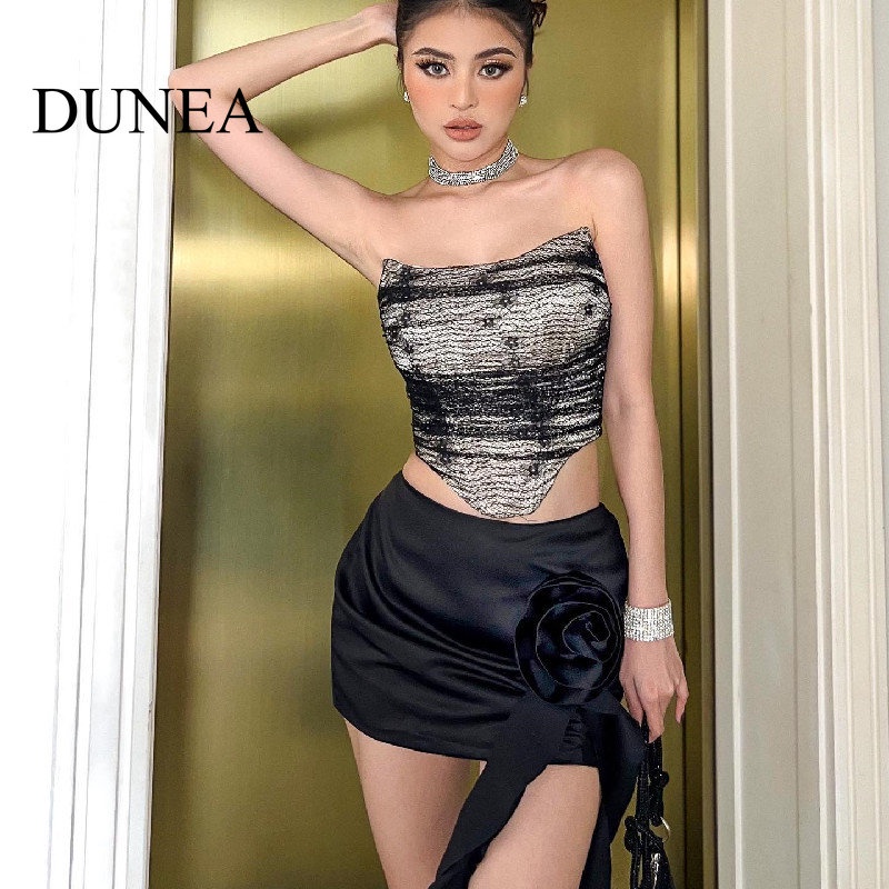 DUNEA Chân Váy Ôm In Hoa Thời Trang Nữ Tính