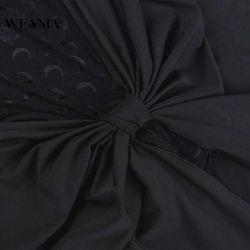 Bộ Áo Liền Quần Dài Tay Phối Chân Váy Lưới Xẻ Tà Thời Trang Cho Nữ