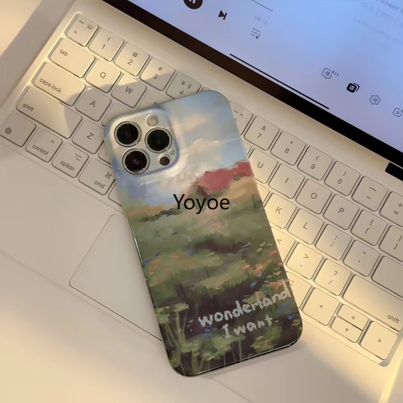 Ốp Điện Thoại Silicon Mềm Chống Sốc Họa Tiết Vườn Monet Cho IPhone 11 13 14 Pro Max 12 Pro XS Max XR X 8 7 14 Plus SE