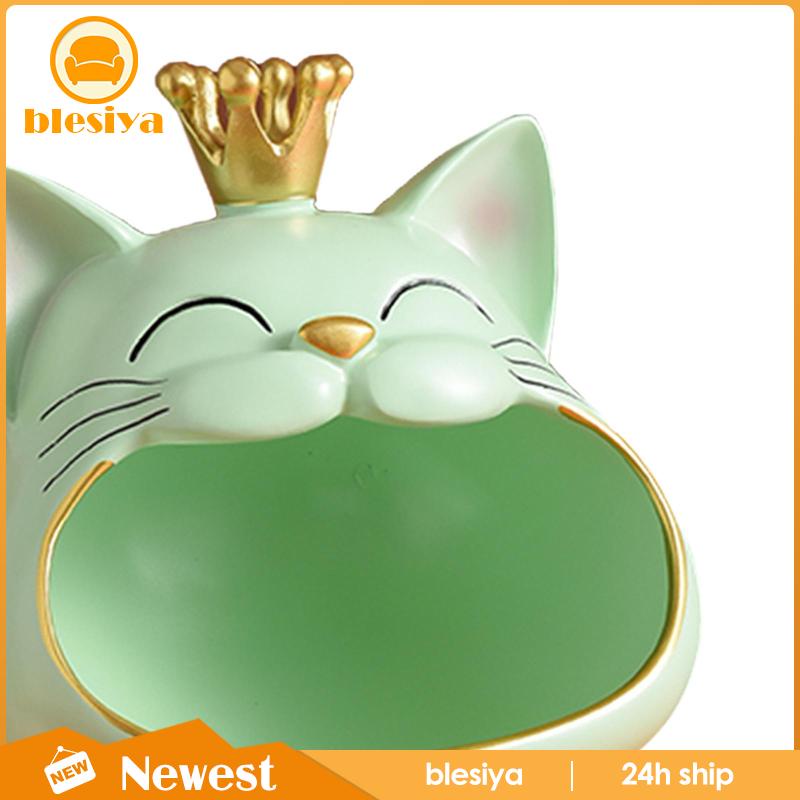 [Blesiya] Hộp Đựng Chìa Khóa Tượng Mèo May Mắn Điêu Khắc Bằng Nhựa Resin