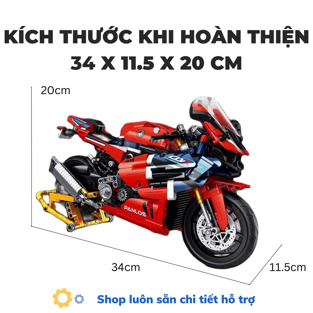 Mô hình lắp ráp siêu xe technic Honda CBR M1000RR 672008 tỉ lệ mô hình 1:10 1017 PCS cung cấp và bảo hành bởi Mitago