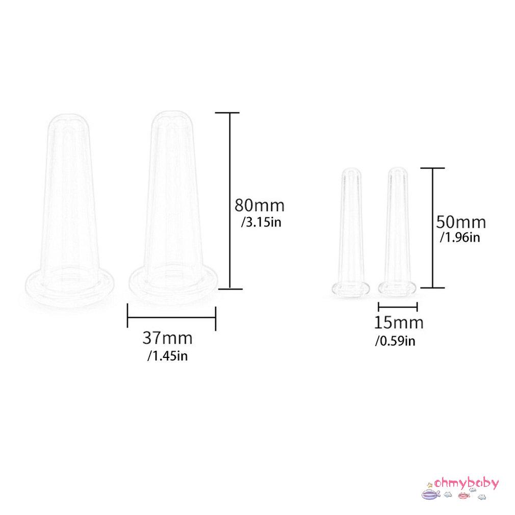 [InStock] 4 Cái/bộ Hút Mạnh Silicone Thân Giác Hơi Ly Chống Bào Chân Không Cup [Z/14]