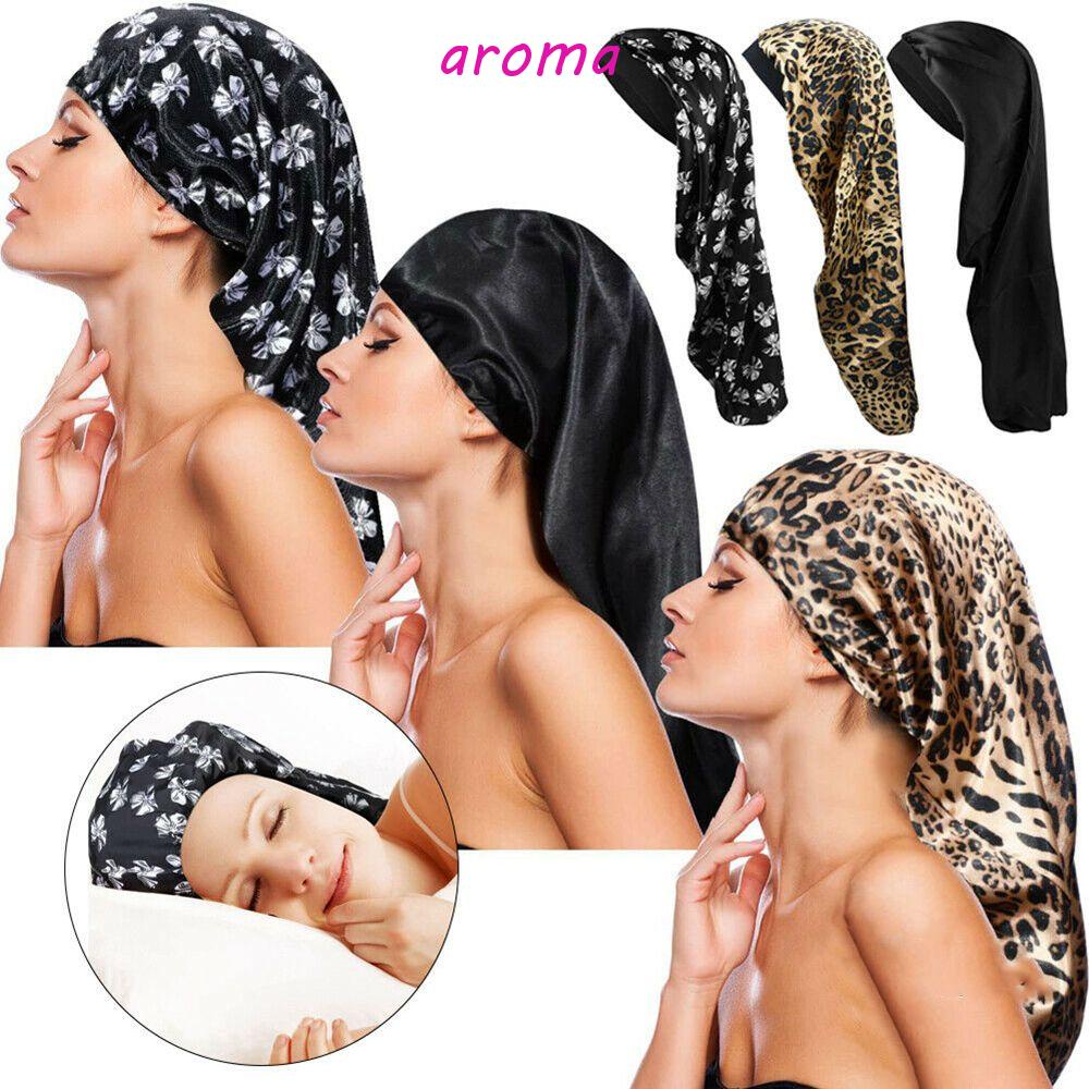 Mũ Trùm Đầu Bằng Lụa Satin Màu Trơn Chăm Sóc Tóc Khi Ngủ Cho Nữ