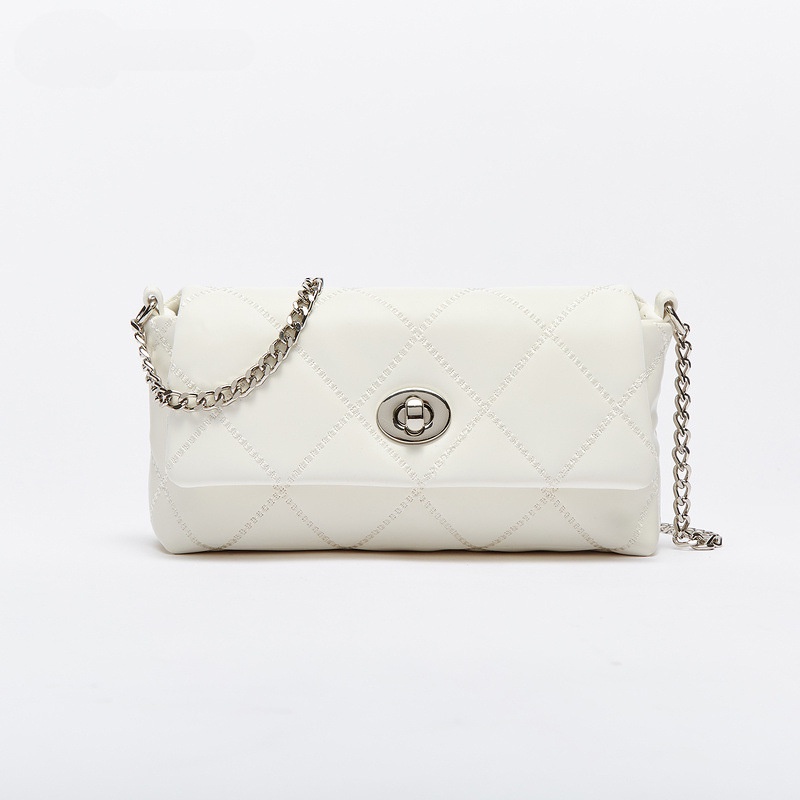 Túi Đeo Chéo Vai Đính Đá Hình Thoi Màu Vàng Đồng Thời Trang Dành Cho Nữ