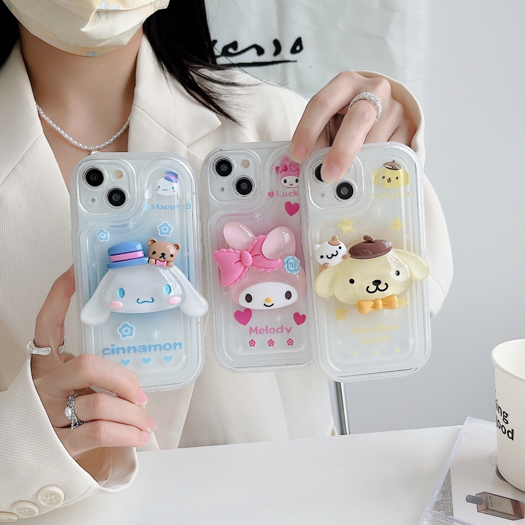 Ốp Điện Thoại Tpu Silicon Mềm Trong Suốt In Hình Sanrio Dễ Thương Cho iPhone 14 Plus 13 12 11 Pro Max