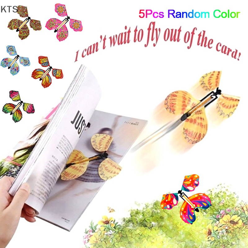 Set 5 Đồ Chơi Đánh Dấu Sách Hình Bươm Bướm Bằng Cao Su