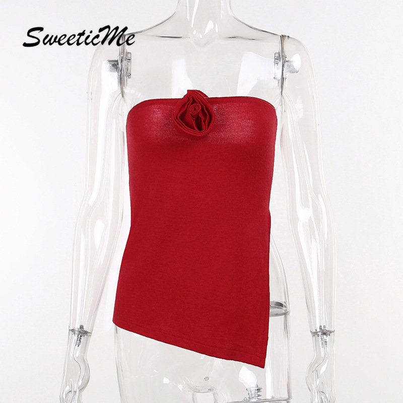 Áo Ống Màu Trơn Họa Tiết Hoa Thời Trang 2023 Gợi Cảm Cho Nữ