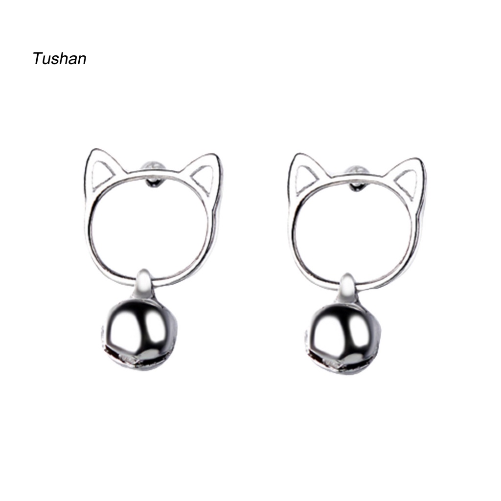 1 Đôi Khuyên Tai Hình Mèo Bằng Đồng Dễ Thương