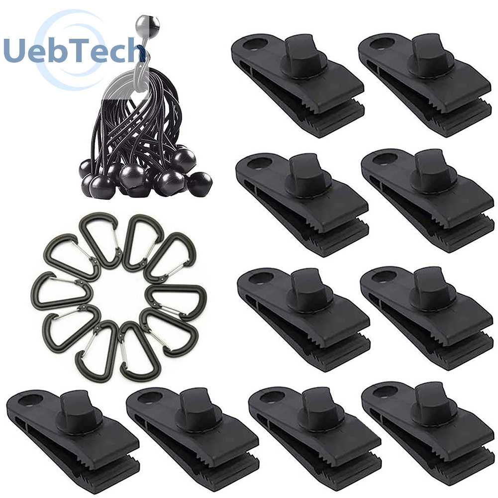 Set 30 Kẹp Tarpaulin Kèm Dây Thừng Đàn Hồi Cho Cắm Trại