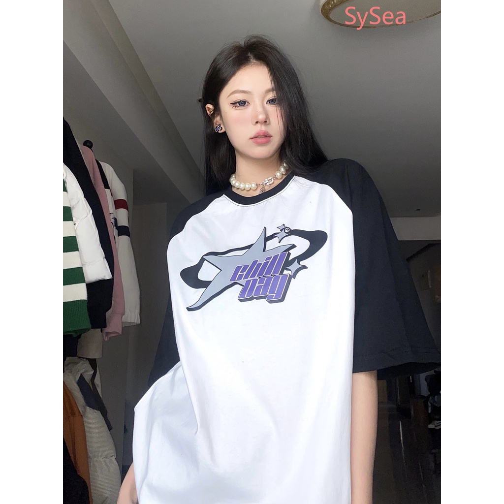 Áo Thun Tay Lỡ Cổ Tròn Dáng Rộng Thời Trang Mùa Hè Theo Phong Cách Mỹ Cho Nữ