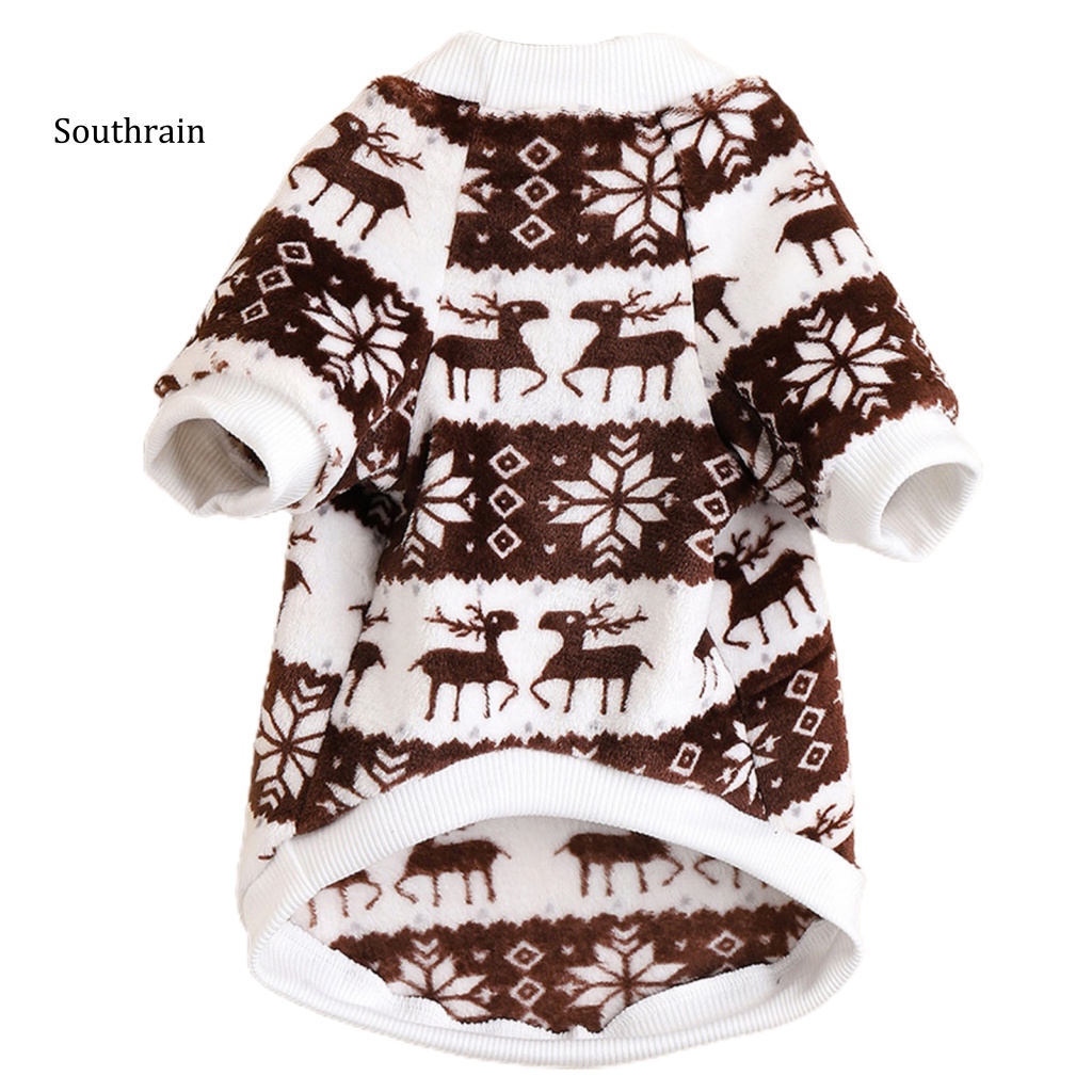 Áo Giáng Sinh 2 Tầng Siêu Mềm Bằng Polyester In Họa Tiết Sáng Tạo Cho Cún Cưng