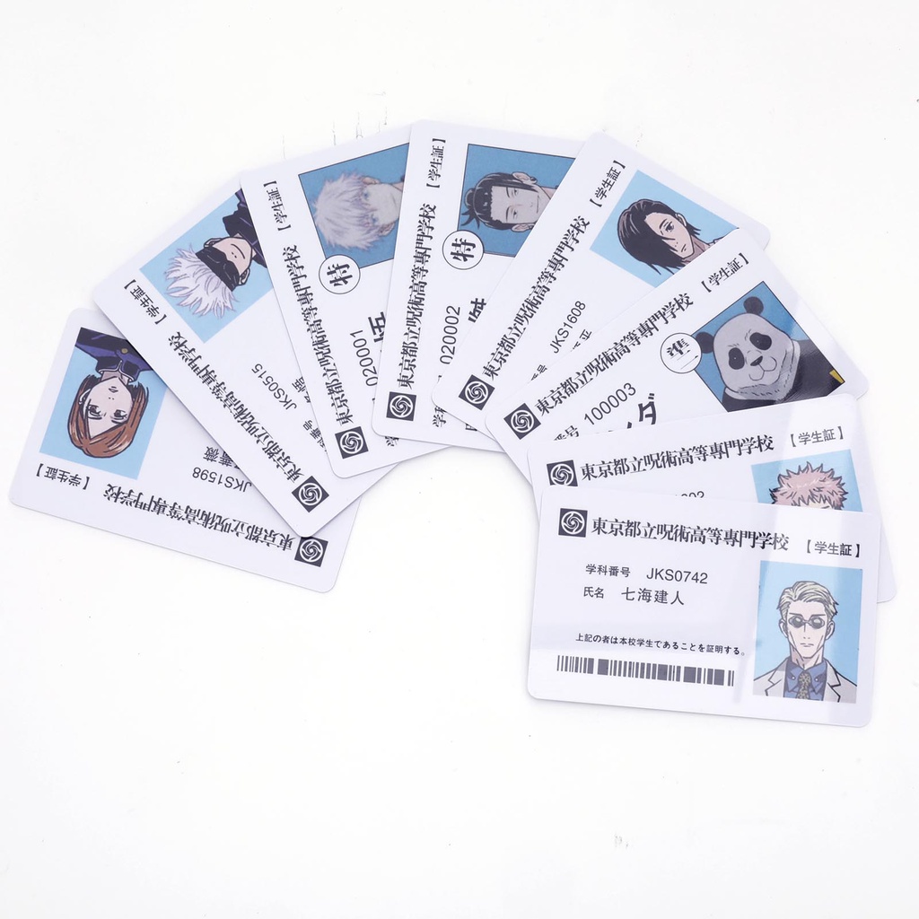 Bộ Thẻ Bài In Hình Jujutsu Kaisen Cho Học Sinh