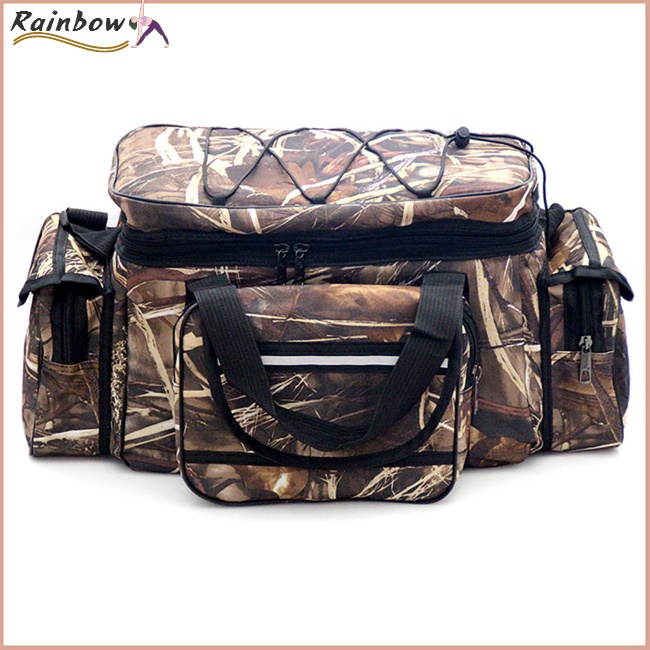 Túi Đựng Dụng Cụ Câu Cá Đa Năng Sức Chứa Lớn Bằng Vải Oxford Họa Tiết Rằn Ri