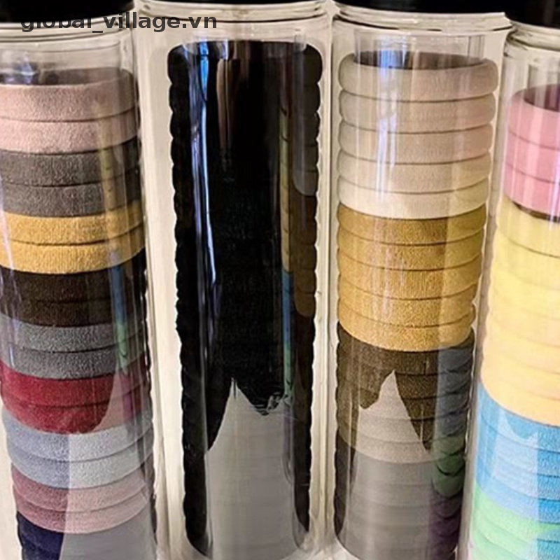 Hộp 20 Dây Buộc Tóc Màu Trơn Đơn Giản