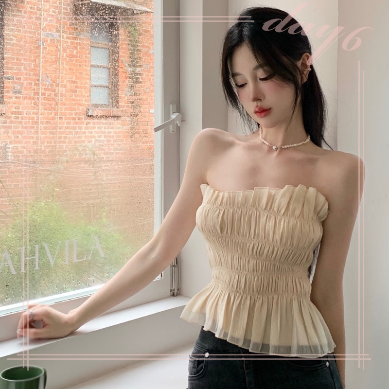 Áo Croptop Hai Dây Dáng Ôm Màu Trơn Thời Trang Hàn Quốc Gợi Cảm Cho Nữ