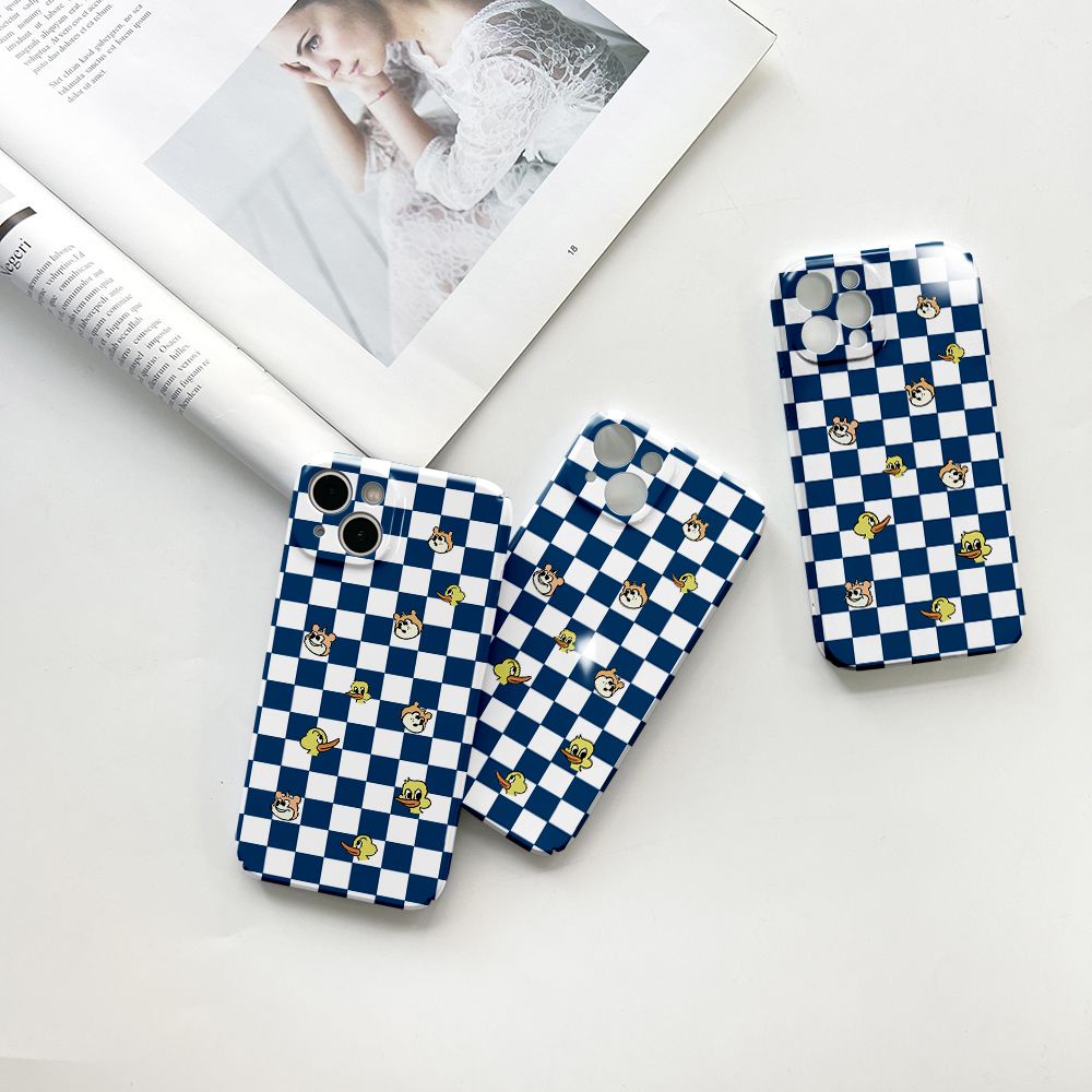 Ốp Điện Thoại Cứng Họa Tiết Kẻ Ô Cho Iphone 137 Lỗ max11 12 / 8 14 pro / Fine NQPM