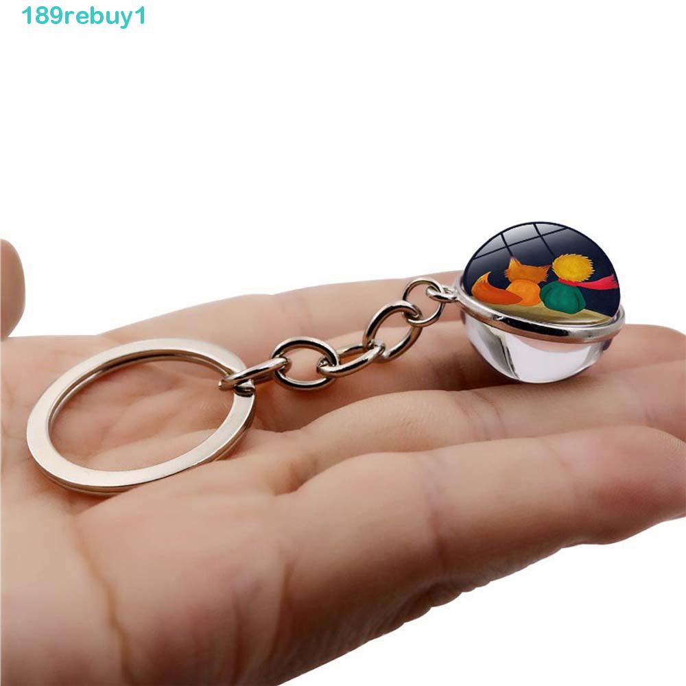 Móc Khóa Hai Mặt Thủy Tinh Cabochon REBUY1 Dễ Thương