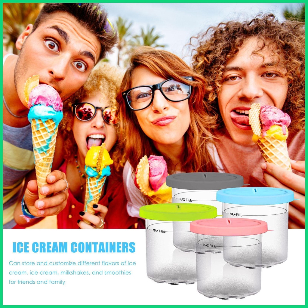 Hộp Đựng Kem Tráng Miệng Có Nắp Đậy An Toàn Tiện Dụng Cho Nhà Bếp