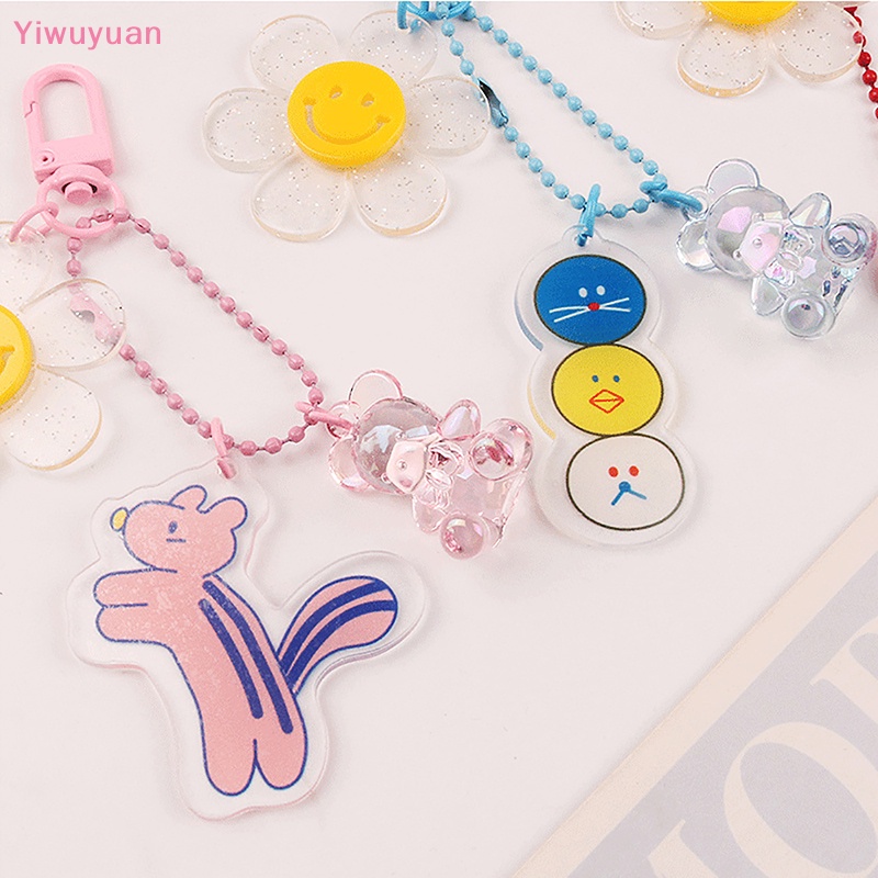< Yiwuyuan > Móc Khóa Acrylic Trong Suốt Hình Hoa Hướng Dương Màu Kẹo Dễ Thương Mới
